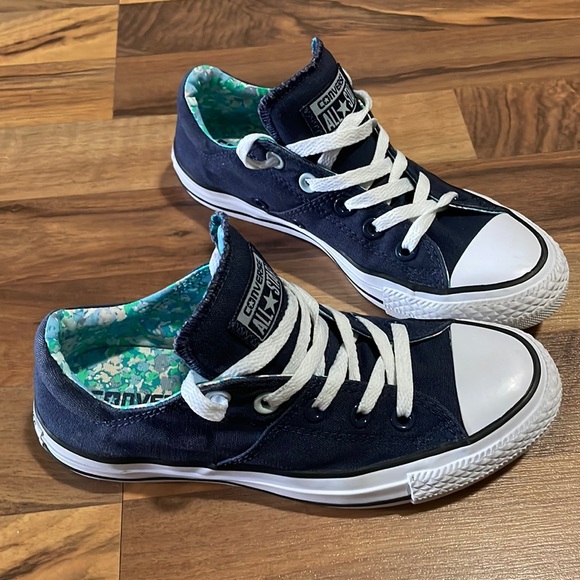Converse Shoes - Converse Navy Blue Low Top Sneakers with White Accents